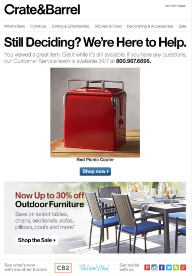 Crate&Barrel overt personalization