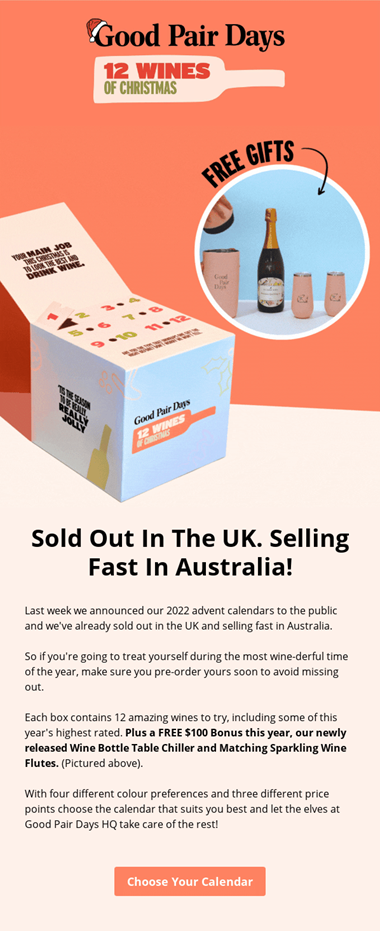sold out in the uk selling fast in australia advent calendar email
