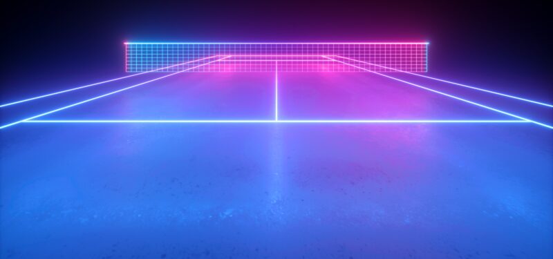 strategy over tactics - neon tennis court